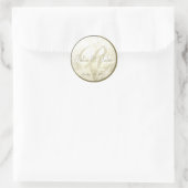 Monogramme mariage de fleurs d'or - Sticker 8 (Sac)