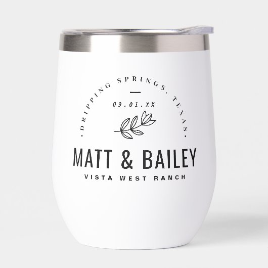 Monogramme Mariage de fleurs modernes (Gauche)