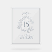 Monogramme Mariage de la crête de feuillage bleu (Recto)