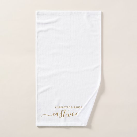 Monogramme Mariage de nom de couple (Serviette à main)