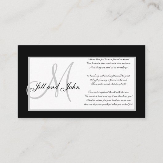 Monogramme Mariage de souhaits de cartes de puits (Devant)