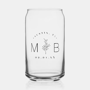 Monogramme Mariage de tige florale rustique