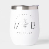 Monogramme Mariage de tige florale rustique (Gauche)