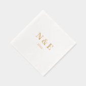 Monogramme Mariage Élégant minimal Or élégant (Droite)