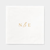 Monogramme Mariage Élégant Moderne Minimal Or (Recto)