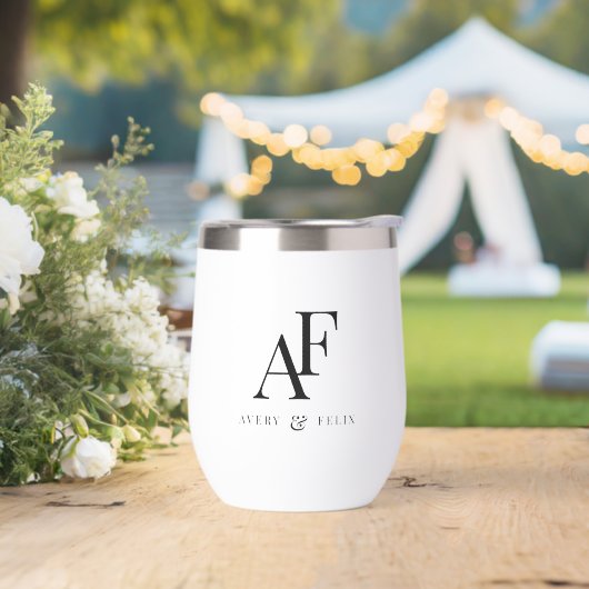 Monogramme mariage Élégant Simple Minimaliste (Extérieur)