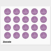 Monogramme Mariage Enregistrer Date Stickers viole (Feuille)