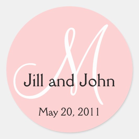 Monogramme mariage Enregistrer la date Sticker ros (Devant)