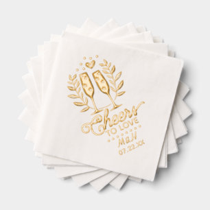 Monogramme mariage et date Cheval d'amour Champagn
