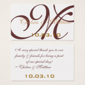 Monogramme Mariage Favor Hang Tags (Devant & derrière)