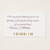 Monogramme Mariage Favor Hang Tags (Dos)