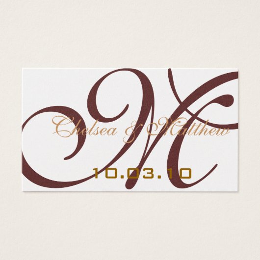 Monogramme Mariage Favor Hang Tags (Devant)