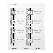 Monogramme Mariage Favoriser les Étiquettes (Feuille entière)