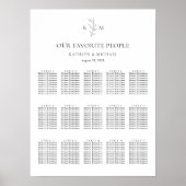 Monogramme Mariage feuille d'olive 15 Tableau de s (Devant)