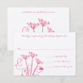 Monogramme Mariage Fleur Rose RSVP (Devant / Derrière)