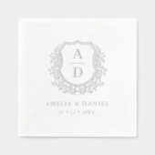 Monogramme Mariage floral en Argent (Recto)