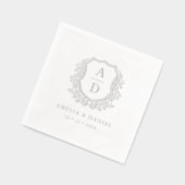 Monogramme Mariage floral en Argent (Gauche)
