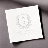 Monogramme Mariage floral en Argent
