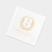 Monogramme Mariage Floral Gold Crest (Gauche)