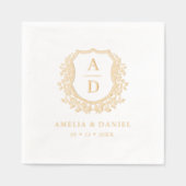 Monogramme Mariage Floral Gold Crest (Recto)