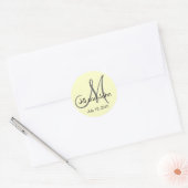 Monogramme Mariage marié Groom Date Crème Sticker (Enveloppe)