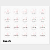 Monogramme Mariage marié Groom Date Sticker rose (Feuille)