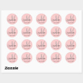 Monogramme Mariage marié Groom Date Sticker rose (Feuille)
