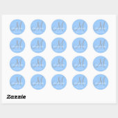 Monogramme Mariage mariée Groom Date Aqua Sticker (Feuille)