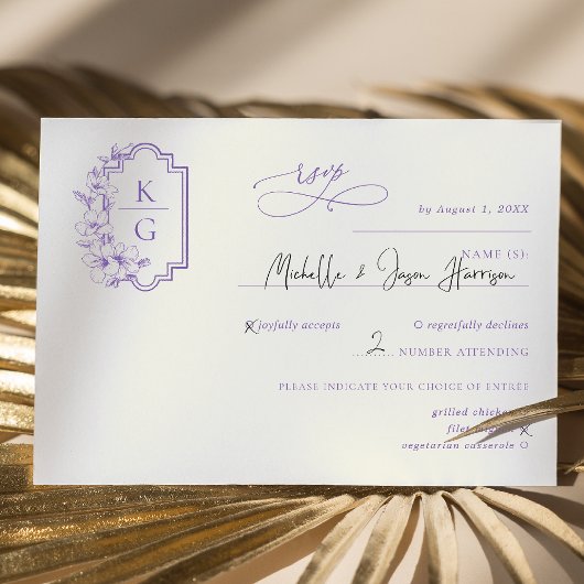 Monogramme | Mariage minimal moderne RSVP