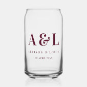 Monogramme mariage minimaliste Bourgogne (Recto)