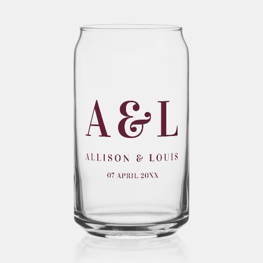 Monogramme mariage minimaliste Bourgogne (Recto)