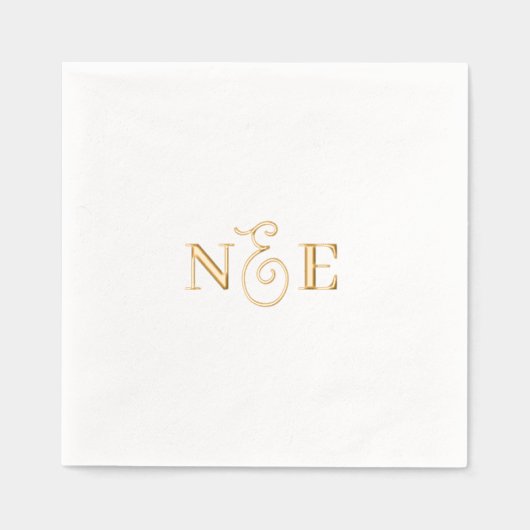 Monogramme Mariage minimaliste Élégant Script Gold (Recto)