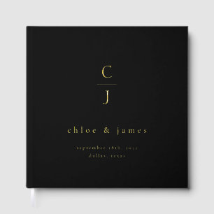 Monogramme mariage Moderne Minimale Noir Or