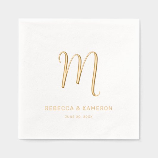 Monogramme Mariage or simple et élégant (Recto)