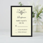 Monogramme mariage RSVP en blanc (Debout devant)