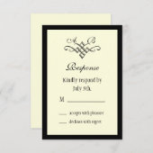 Monogramme mariage RSVP en blanc (Devant / Derrière)
