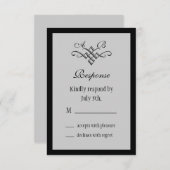 Monogramme mariage RSVP en gris (Devant / Derrière)