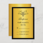 Monogramme Mariage RSVP Gold (Devant / Derrière)