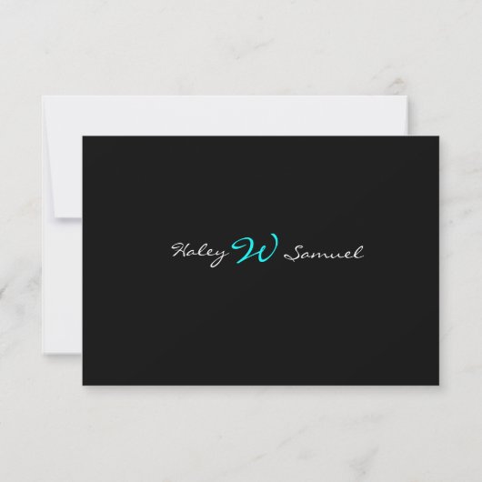 Monogramme Mariage RSVP noir blanc (Dos)