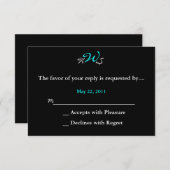 Monogramme Mariage RSVP noir blanc (Devant / Derrière)