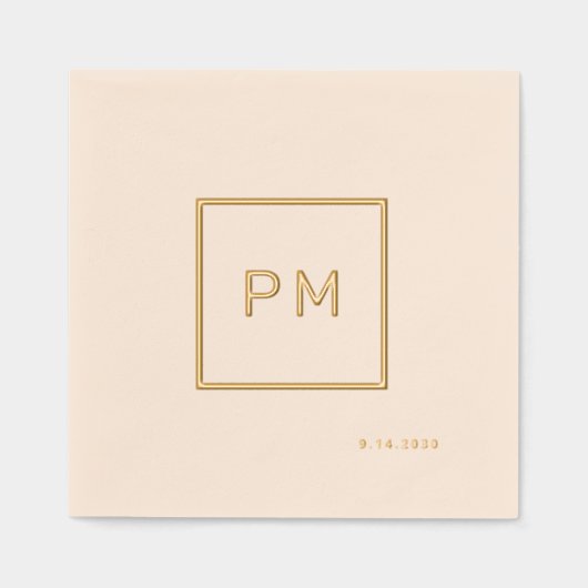 Monogramme mariage simple et moderne en feuille d' (Recto)