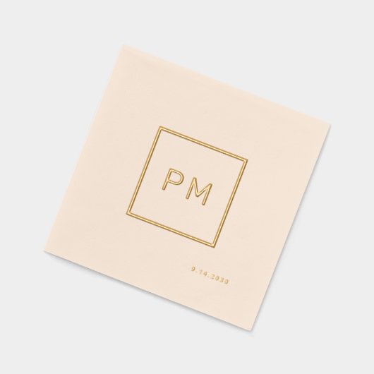 Monogramme mariage simple et moderne en feuille d' (Gauche)