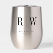 Monogramme Mariage simple minimum Date personnalis (Avant)