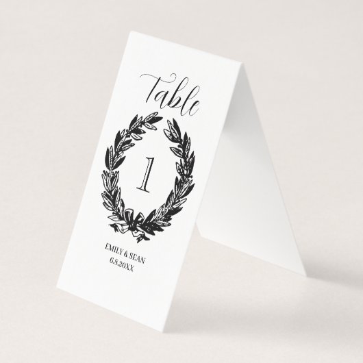 Monogramme Mariage Wreath Numéro de tableau (Front)