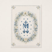 Monogramme marial avec cœurs sacrés floraux (Devant)