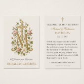 Monogramme marial catholique Roses roses (Devant & derrière)
