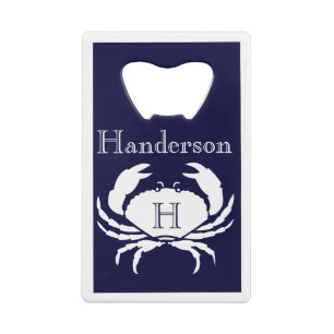 Monogramme Marine Bleu Crabe Blanc Nautique Cr
