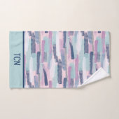 Monogramme Marine Bleu Lite Bleu violet blanc Abst (Serviette à main)