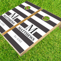 Monogramme Marine Bleu Stripes Nautique Maison de 