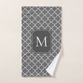 Monogramme marocain moderne de gris de motif (Serviette à main)